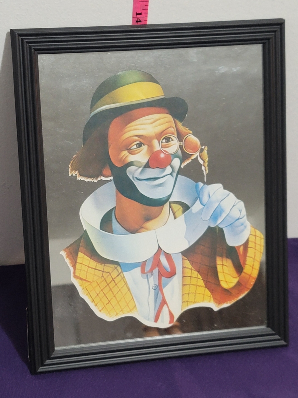 Framed Clown Portrait Wall Art - Multicolor